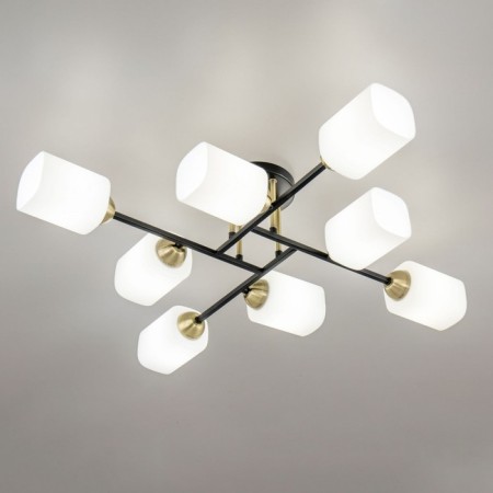 Ceiling chandelier Citilux "Henry" CL130285, 79.5x79.5x1.5 cm, 8x75W, E27, Black Color Black-3