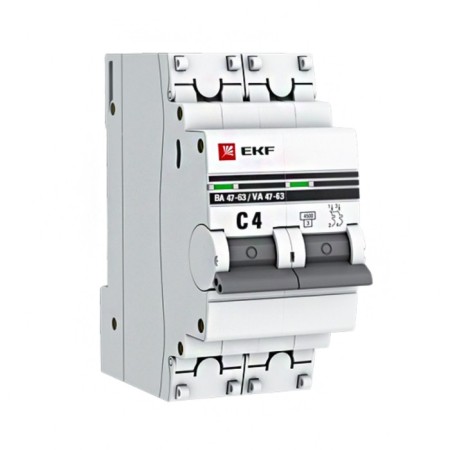 Switch automatic modular 2p C 4.5ka VA 47-63 Proxima EKF MCB4763-2-04C-PRO