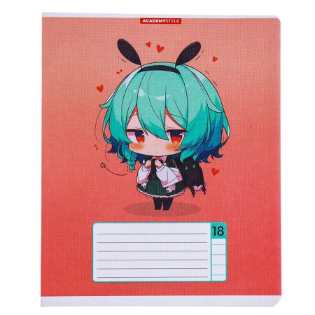 Notebook 18 sheets in the ANime Chibi line, paper cover, texture, mix-2