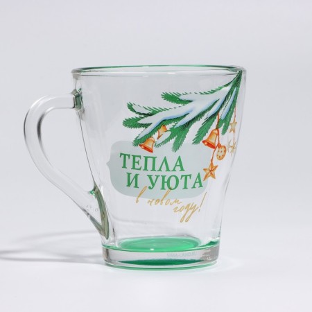Gift set of New Year's mugs of glass "Curvat and comfort!", 2 pcs-3