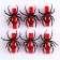 Set of decorative clothespins "Spiders" 6 pcs., Reds