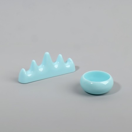 Manicure handle stand and a jar jar, blue color-2