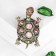 Brooch "Turtle" in large rhinestones, colored in black gold