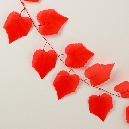 Decor "Girland from the leaves" Length: 2.4 m, width: 26 cm, red color-3