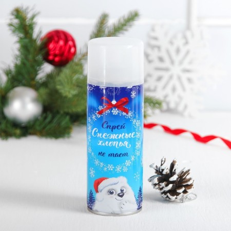 New Year's spray-snow flakes, 250 ml, non-flowing, white color, for the New Year-1