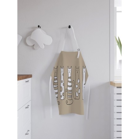 Apron of a kitchen with a photo print "Good cats", adjustable, size OS-1