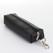 Key of zipper, length 16 cm, ring, carbine, black color
