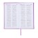 The weekly dated 2025, 85x145 mm, 64 sheets of Escalada, a solid cover made of artificial leather, pancake embossing, block 70 g/m², lilac