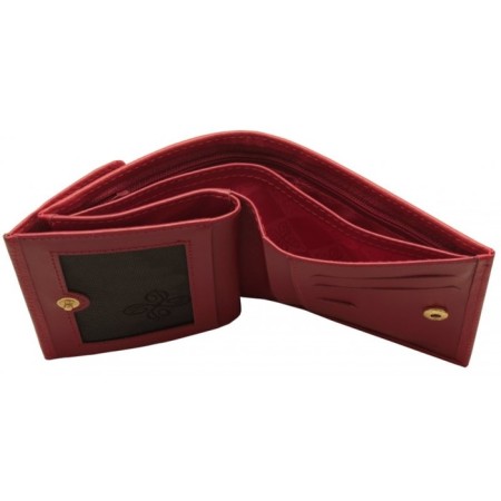 Nice wallet, matte leather, red color-3