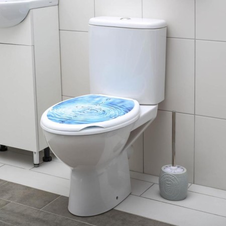 Sit with a toilet lid Rossplast "Decor. Drops ", 44.5 × 37.5 cm, white color-1