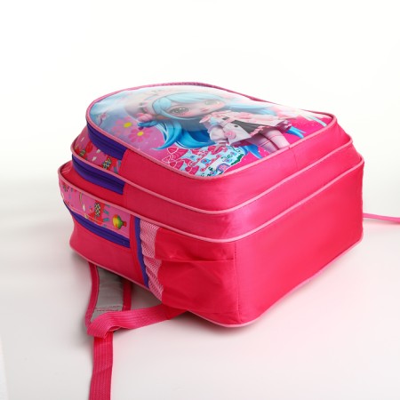 Children's backpack on the zipper "chosen", the color is pink-3