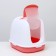 Closed toilet with a scoop, 47 x 40 x 39 cm, white-pink