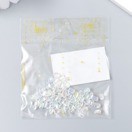 Decor for creativity Plastic "elongated crystal" set of 60 pcs white 0.8x0.6 cm-3