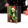 Wooden envelope for money No. 4 "Green, a snake with a gift", 9.8x8.5x2 cm