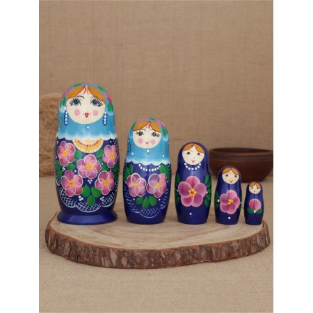 Nesting doll "lilac bouquet" 5 puppet