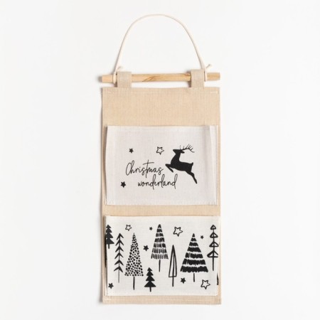 Pocket Textile Ethel "Christmas" 2 departments, 41x20 cm-1