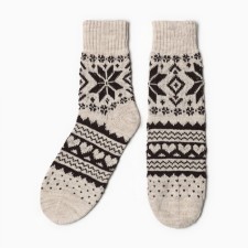 New Year. Women's socks, beige color, rr 23-25