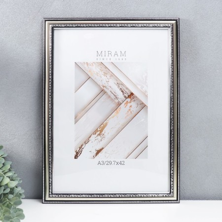 Photo frame plastic to worlds 29.7x42 cm, (a3) ​​silver (plastic screen)