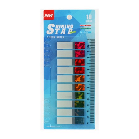 Block-filling with a sticky edge plastic 20l x 10 colors white/holography, 12mm x 45mm-2