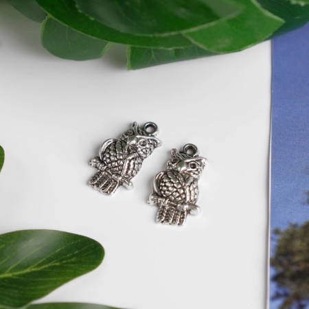 Decor Metal for creativity "Owl on a branch" (A10093) 2.1x1.2 cm-1