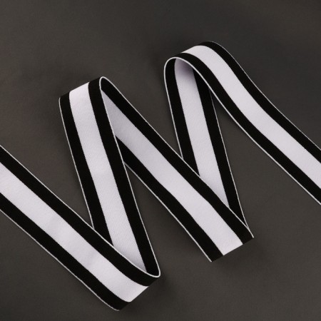 Glass woven soft 40mm*5 ± 1 -yard strip black/white au-1