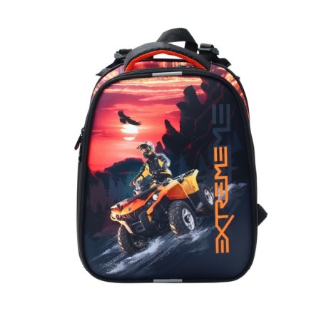 School backpack 38 x 30 x 16 cm, ergonomic back, Stavia "Orange ATV", multicolor-3