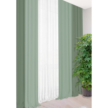 Set of curtains "Canvas", size 200x260 cm, 2 pcs, color gray-grinding, dusty menthol