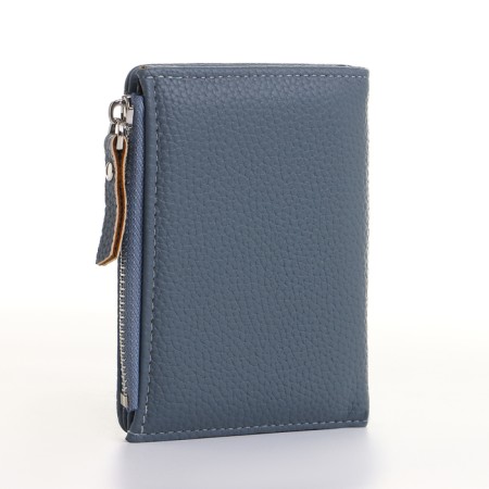 Women's wallet on the button, blue color-1