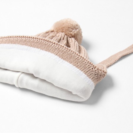 Children's hat minku, rr 42-44, beige color-1