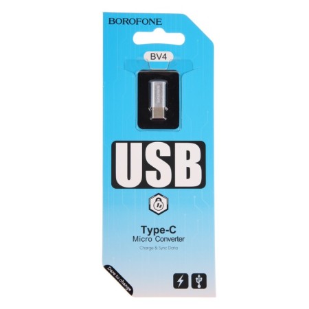 Adapter Borofone BV4, microUSB - type -C, silver-8