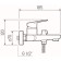 Bath mixer "RMS" SL132-009E, pour 95 mm, shower set, zinc, chromium