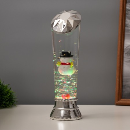 Lava lamp "Snowman" LED 3HAAA, USB silver 6.5x8x23.7cm-4
