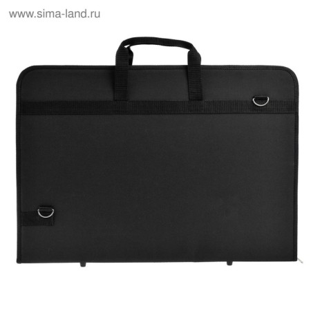 Folder for drawings and drawings A2, 640 x 450 x 30 mm, with handles, textile, estado, with pocket, black-1