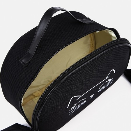 Cosmetic bag with a zipper, with a lining, black color-2