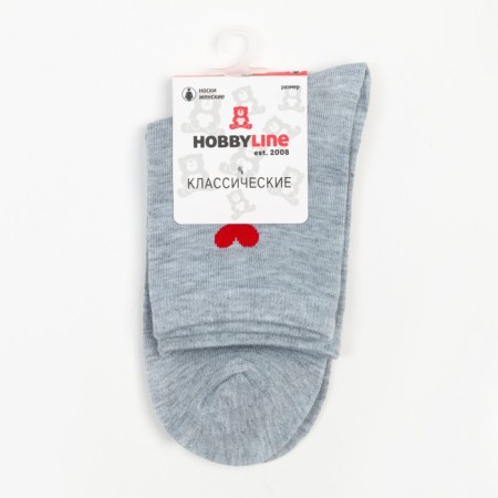 Women's socks "Red Heart", gray color, rr 36-40-4