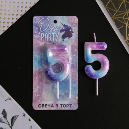 Candle for the cake, number "5", 5.5 x 8 cm.-1