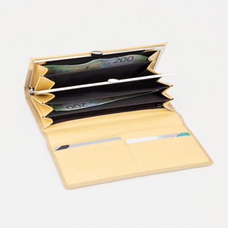 Women's wallet on magnets, yellow color-3