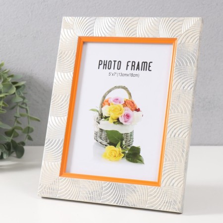 Photo frame plastic 13x18 cm "arc" white 23.5x18.5 cm-2