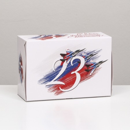 Packaging for 6 cupcakes "Happy Defender of the Fatherland Day", 25 x 17 x 10 cm-2