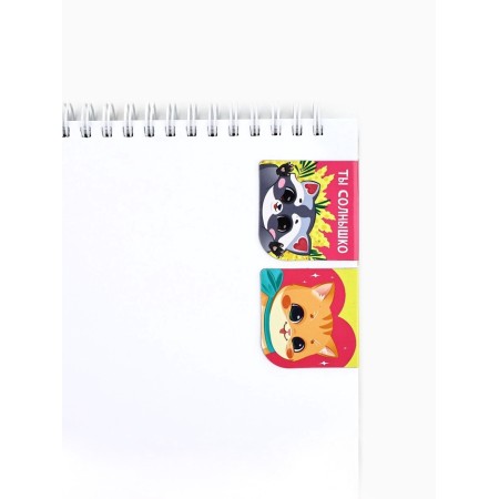 Magnetic bookmarks 2 pcs, 4x4cm, on the substrate "Dream Read love"-1