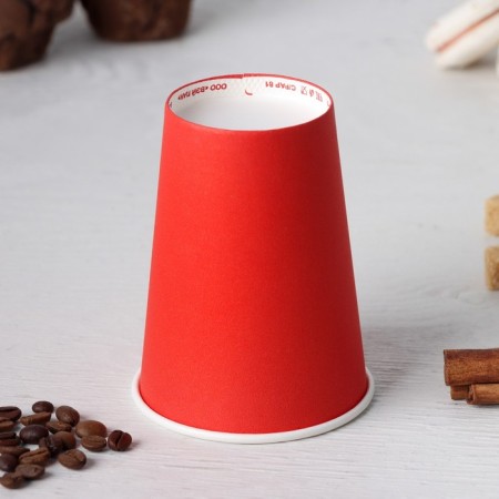 A cup paper disposable “classic”, 350 ml, d = 9 cm, red color, 50 pcs/un-1
