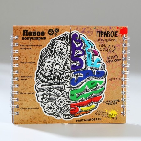 Double notebook on the crest, soft cover, size 15x12cm, 48 liters “left, right”-1