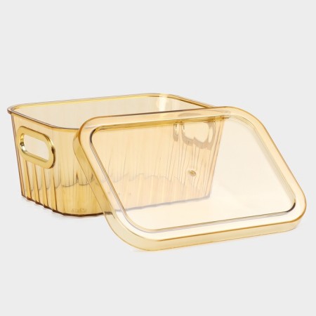 Storage container with a lid "City", 18 × 13 × 8 cm, color mix-3