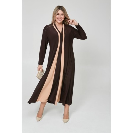 Women's dress, size 66, dark brown color-3