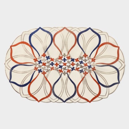 Openwork napkin for the table "Flower", 45 × 30 cm, white color