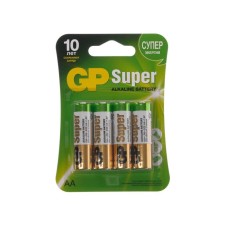 Battery Alkalin GP Super, AA, LR6-4BL, 1.5V, blister, 4 pcs.