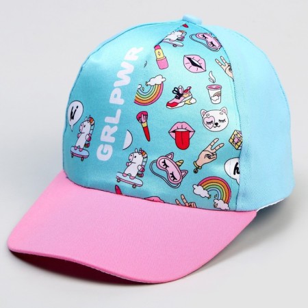 Baby cap for GRL PWR girl, blue color, rr. 52-54-2