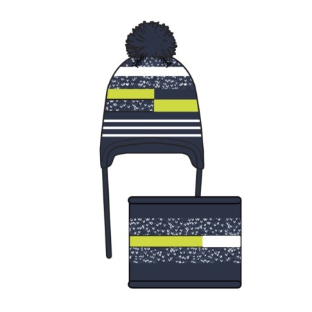 Knitted set for a boy: hat and snood, size 52-4