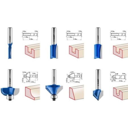 Set of milling bison 28796-H12, profile, on wood, 12 pcs.-2