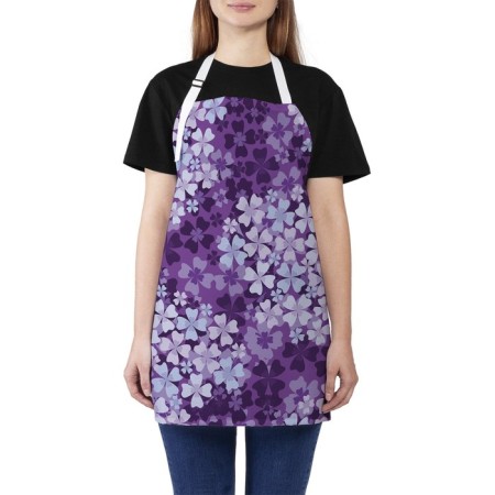 Apron kitchen with a photographic priorter "Bright lilac", adjustable, size OS